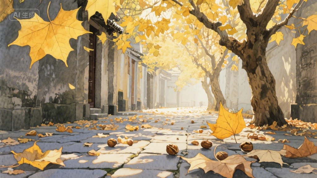 梧桐叶上的时光褶皱