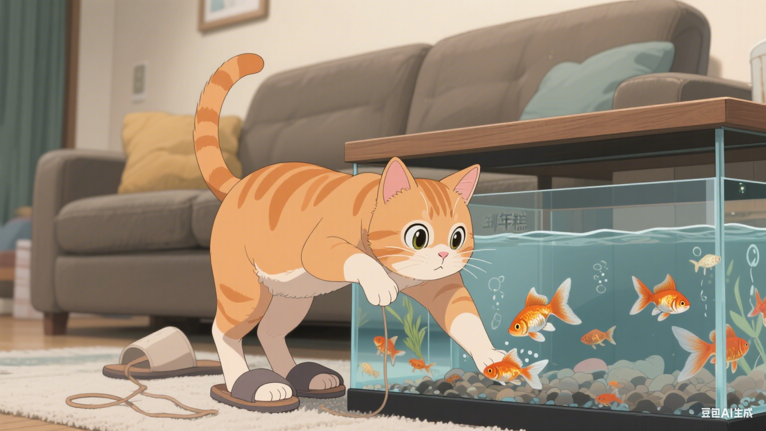 我家那只把鱼缸当泳池的猫主子