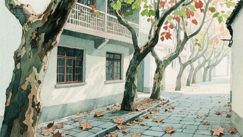 梧桐叶上的时光褶皱