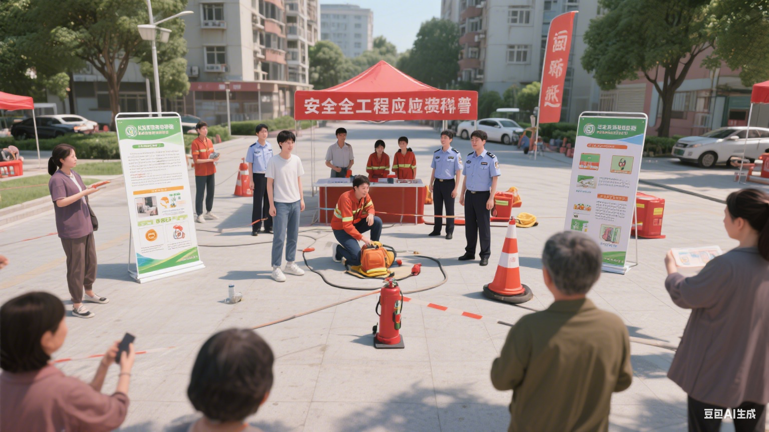 应急科普进社区 5 街道居民学逃生技巧
