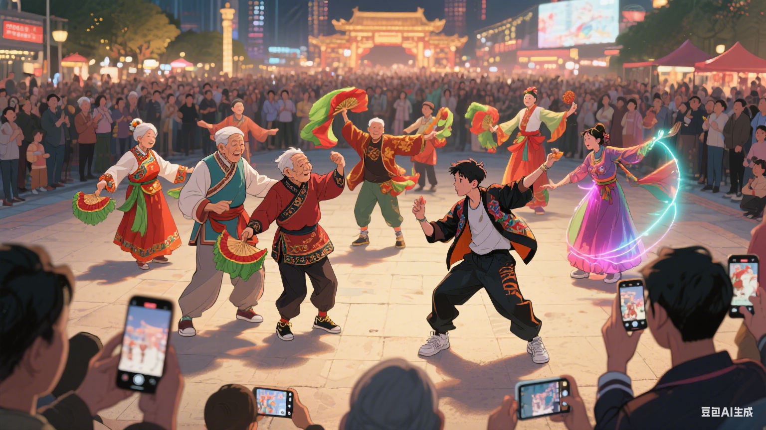 霓虹灯下的鼓点:赛博秧歌队的新世代狂欢