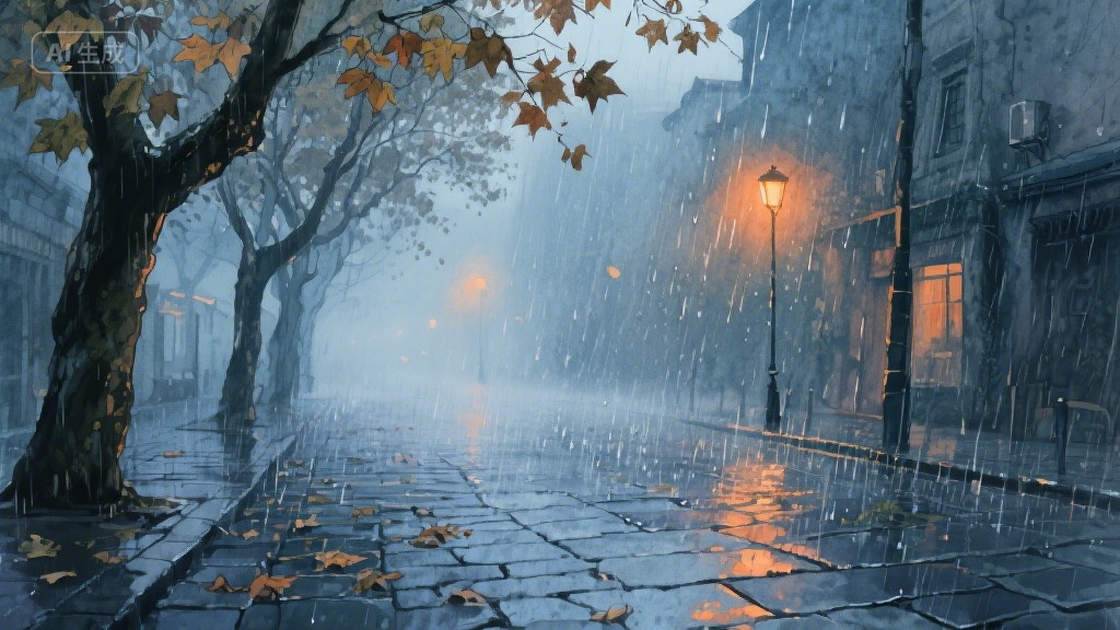 雨夜絮语：檐角滴落的时光诗行