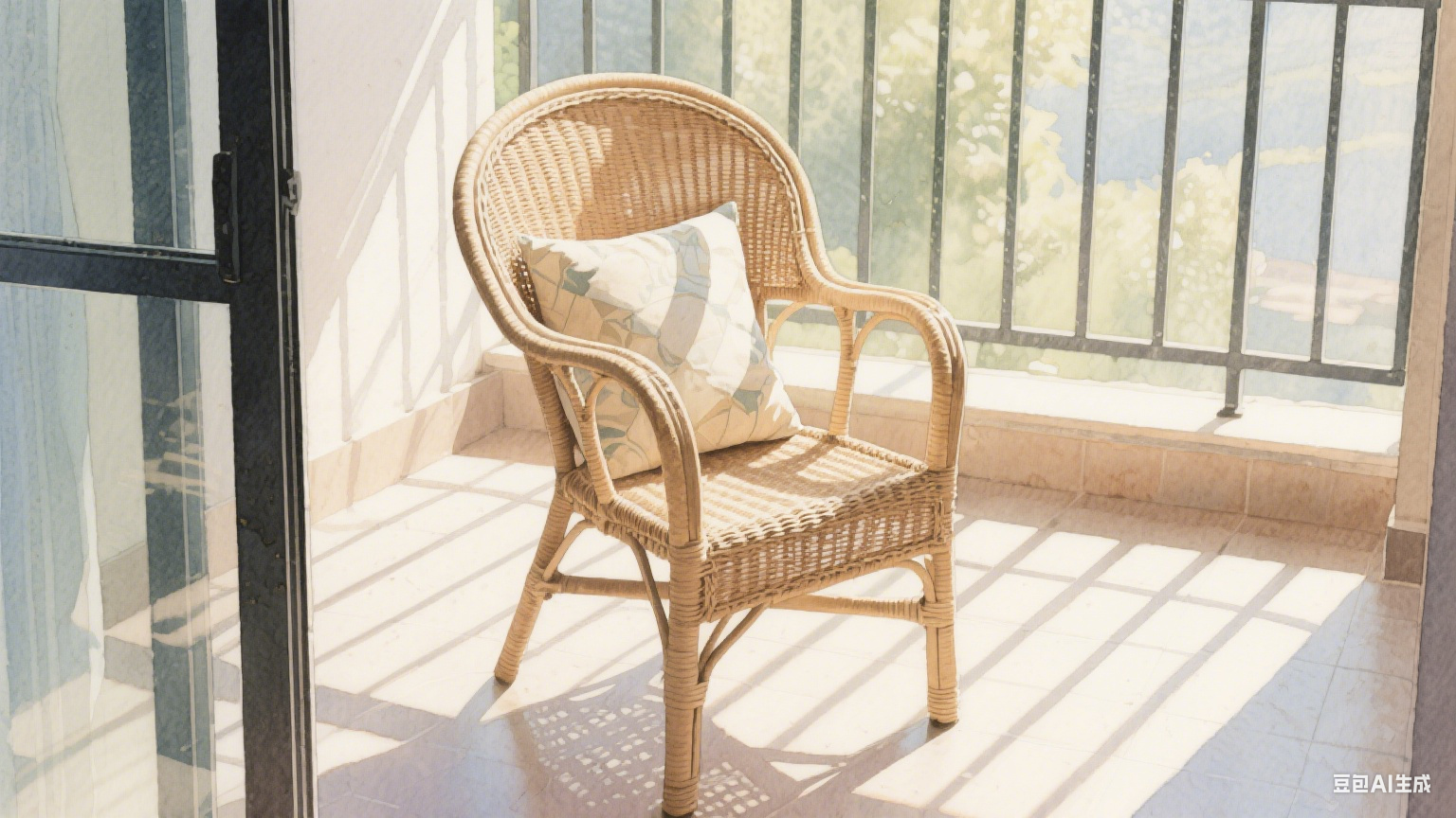 老藤椅上的时光印记