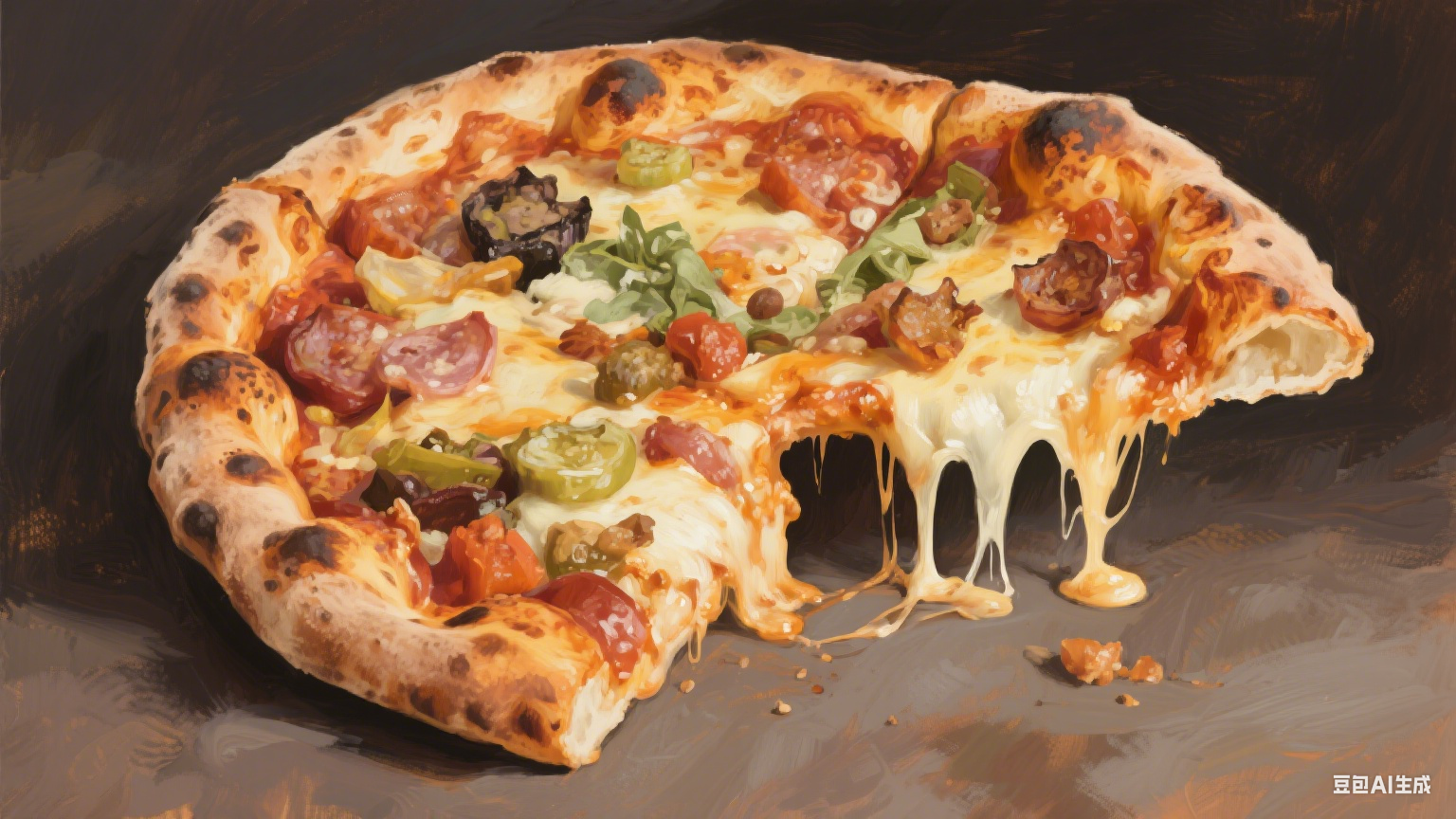 被芝士包裹的快乐，藏在每一口披萨里