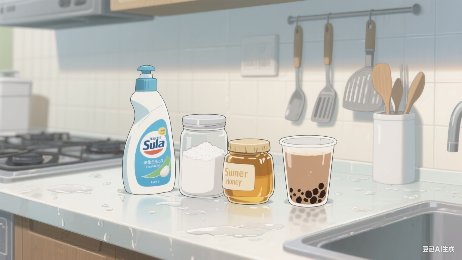 当洗洁精遇上白糖:一场笑料百出的彩虹泡泡实验