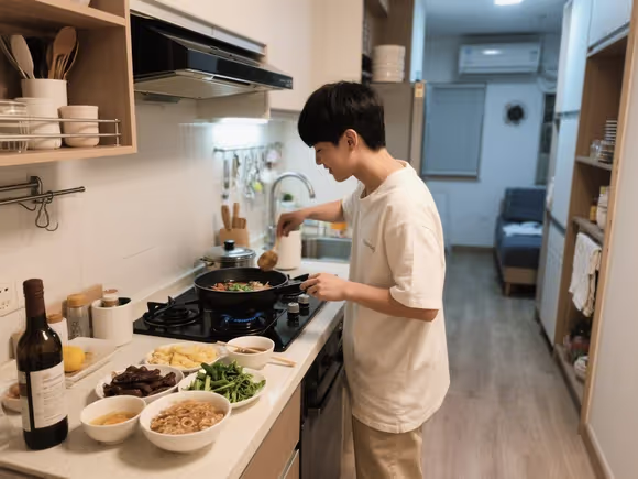 韩国留学公寓里面怎么做饭