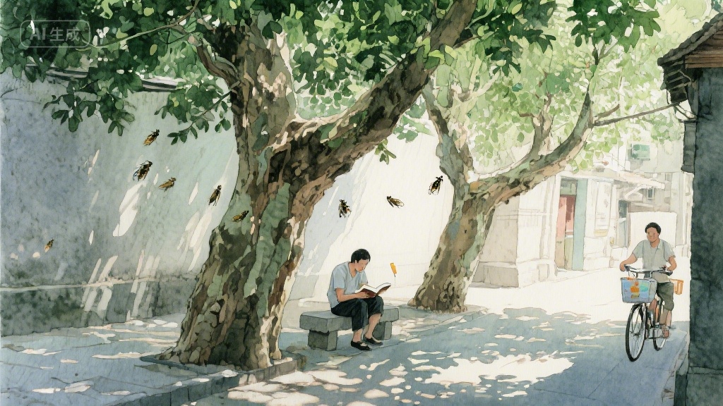 梧桐影里的旧时光与新蝉鸣