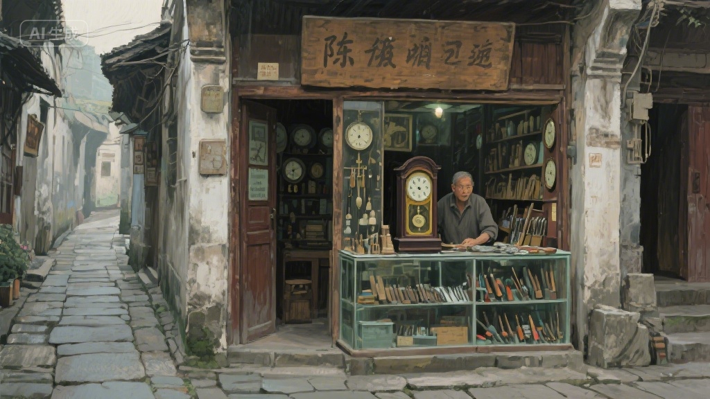 巷尾的老钟表铺