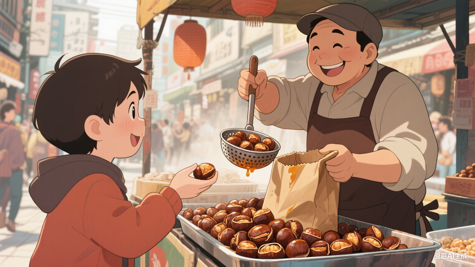 巷口的糖炒栗子与晚归的猫