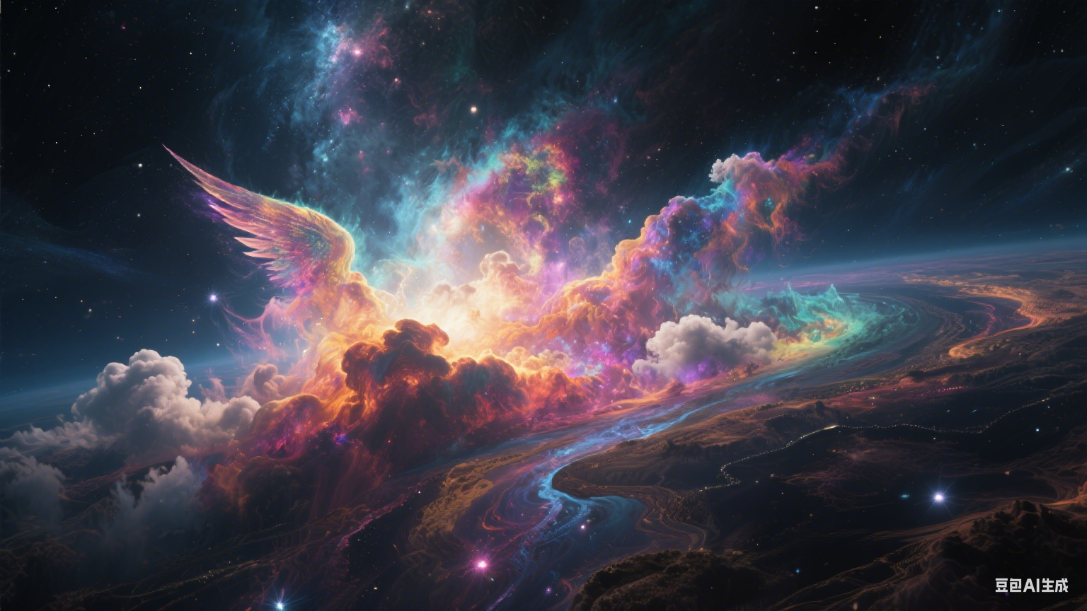 星尘织就的绚烂梦境：宇宙中的发射星云