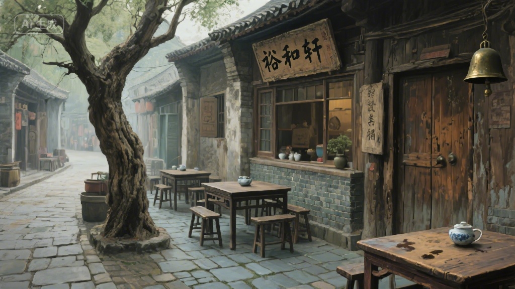 老茶馆里的时光褶皱