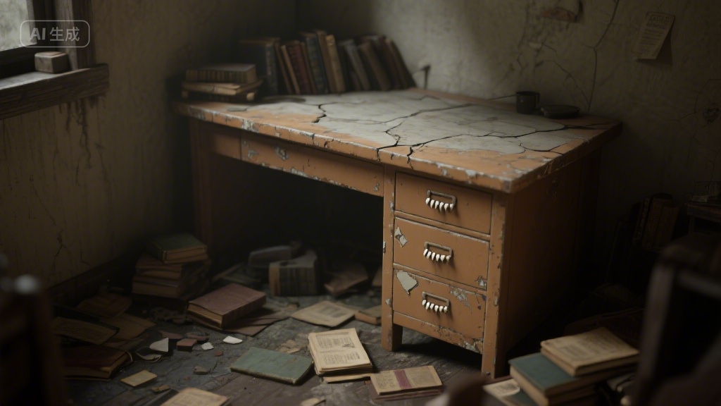 旧书桌里的时光褶皱