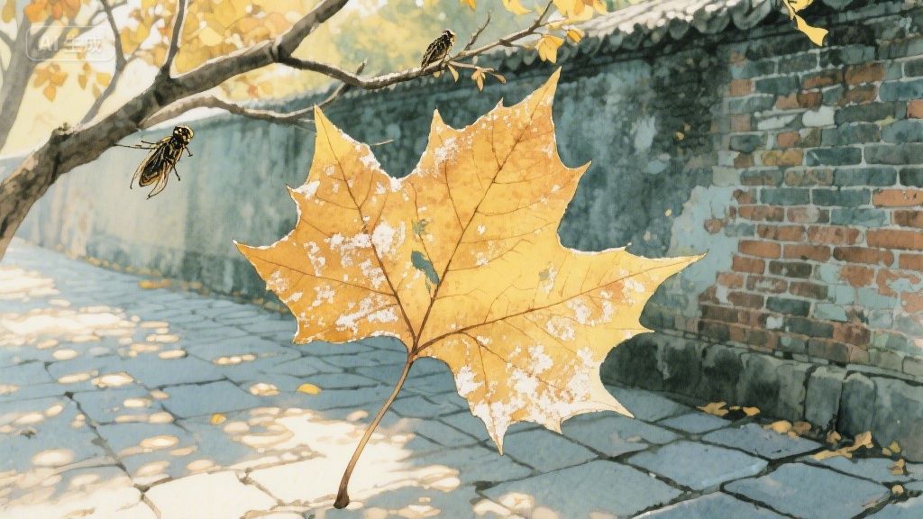 梧桐叶上的时光褶皱