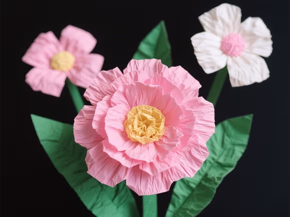 皱纸花朵手工制作