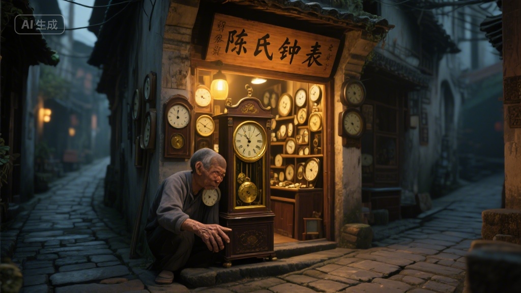 巷尾老钟的滴答声