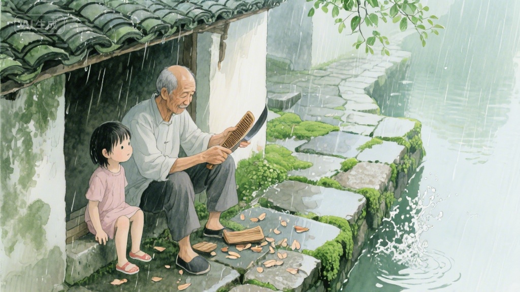 乌篷船与雕花刀