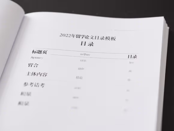 留学论文怎么做目录的模板