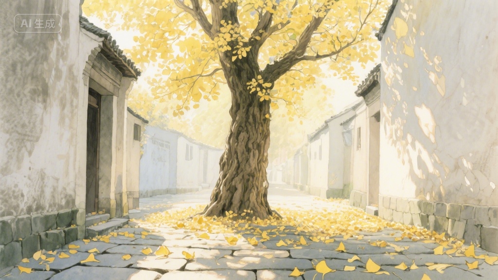 银杏叶上的时光信笺