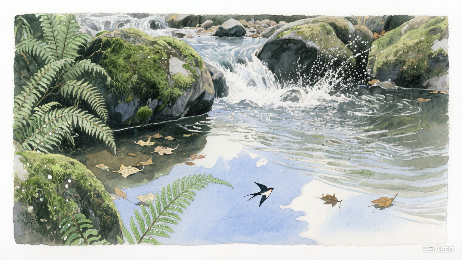 墨色林间与心湖褶皱