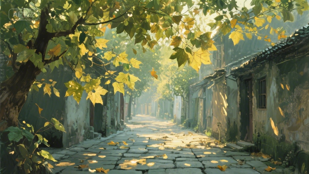 梧桐叶上的时光褶皱