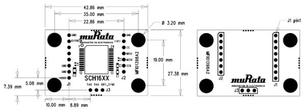 TOP (left) and BOTTOM (right) view assembly drawings for SCH1600 PCB