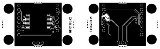TOP (left) and BOTTOM (right) layout of SCH1600 PCB